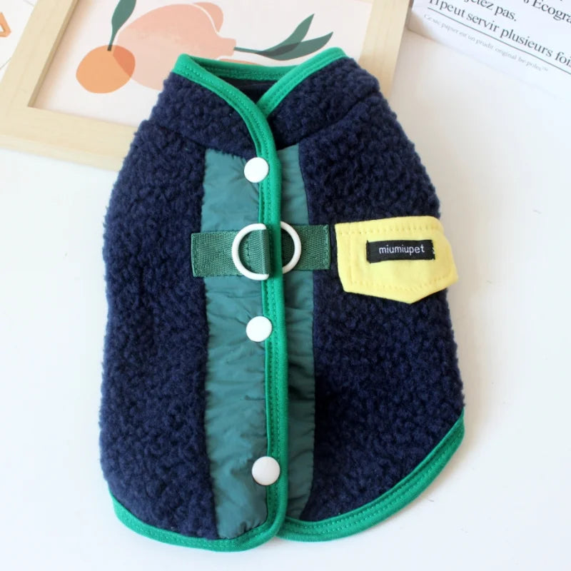 Puppy Winter Clothes Thin Fleece Dog Coat Cardigan Warm Dog Vest Chihuahua Jacket Bichon Costume Plush Coats Luxury Dog Clothing