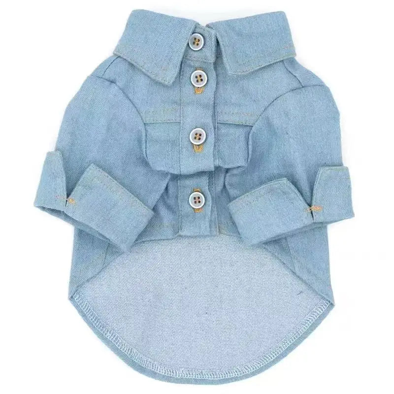 Cowboy Dog Shirt Spring Autumn Handsome Pet Shirt For Small Medium Teddy Bichon Shirena Dog Coat Puppy Spring Clothes Pet Outfit