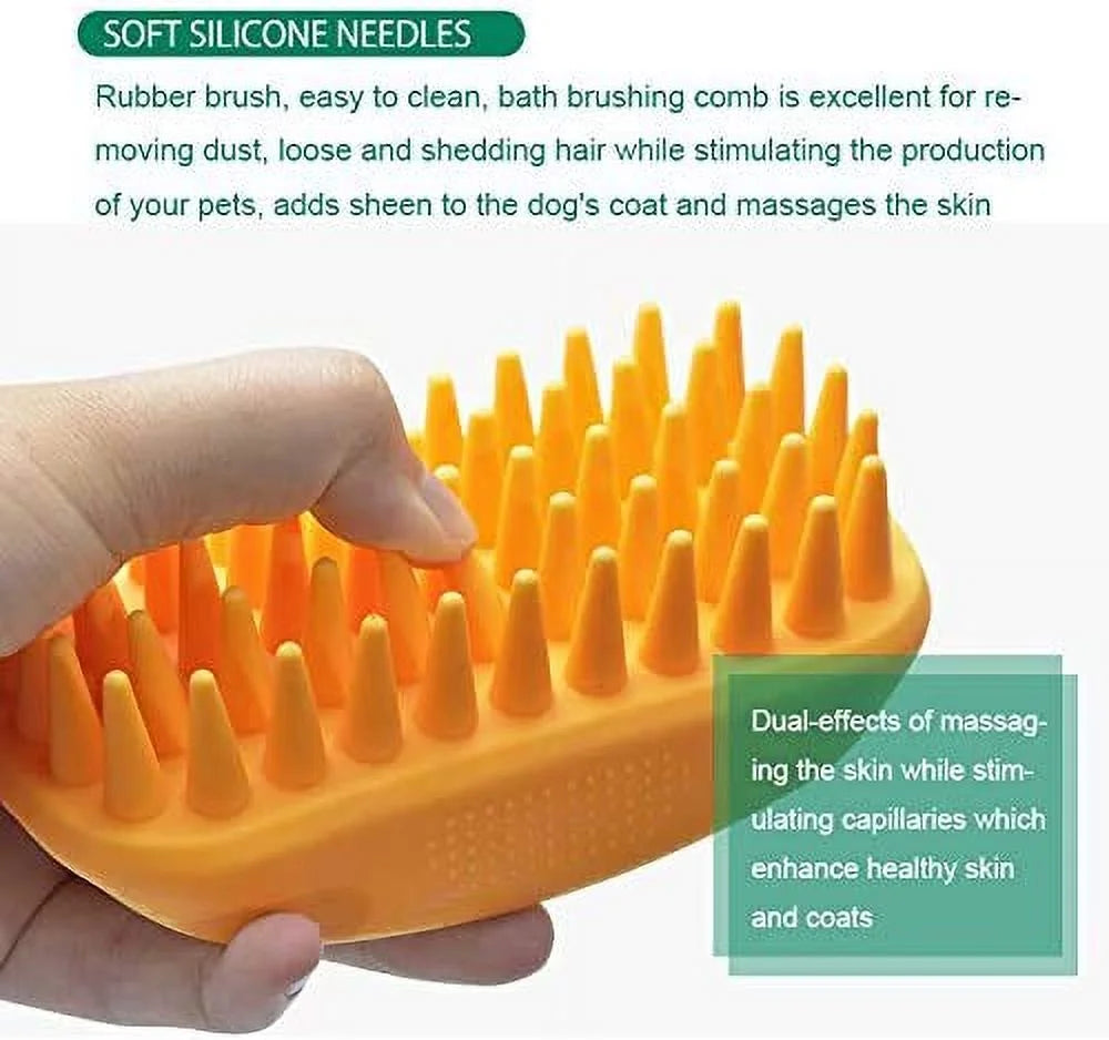 Dog Bath Brush - the Essential Grooming Tool for Shedding Control & Stress-Free Bath Times - Treat Your Dog to Luxury!
