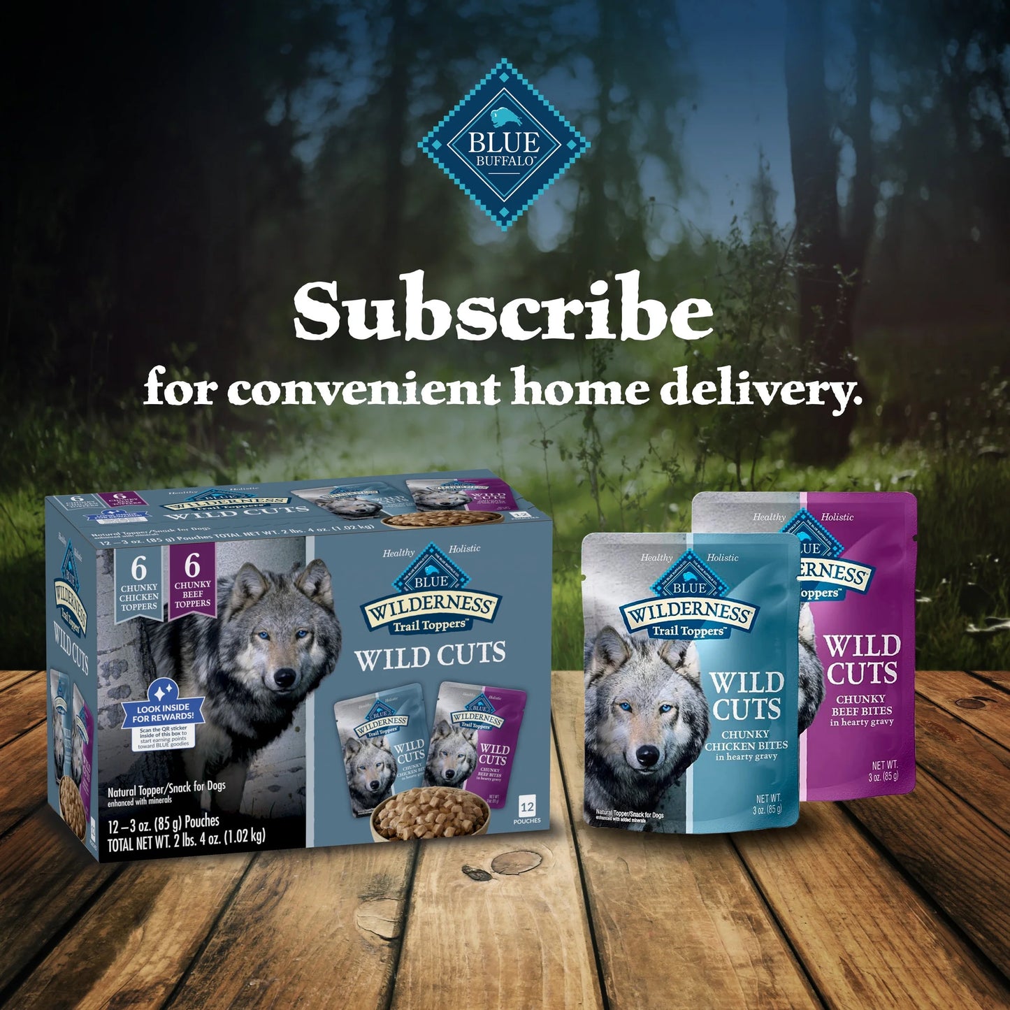 (4 Pack) Wilderness Wild Cuts Wet Dog Food Toppers, Chicken & Beef, 3-Oz. (12 Count)