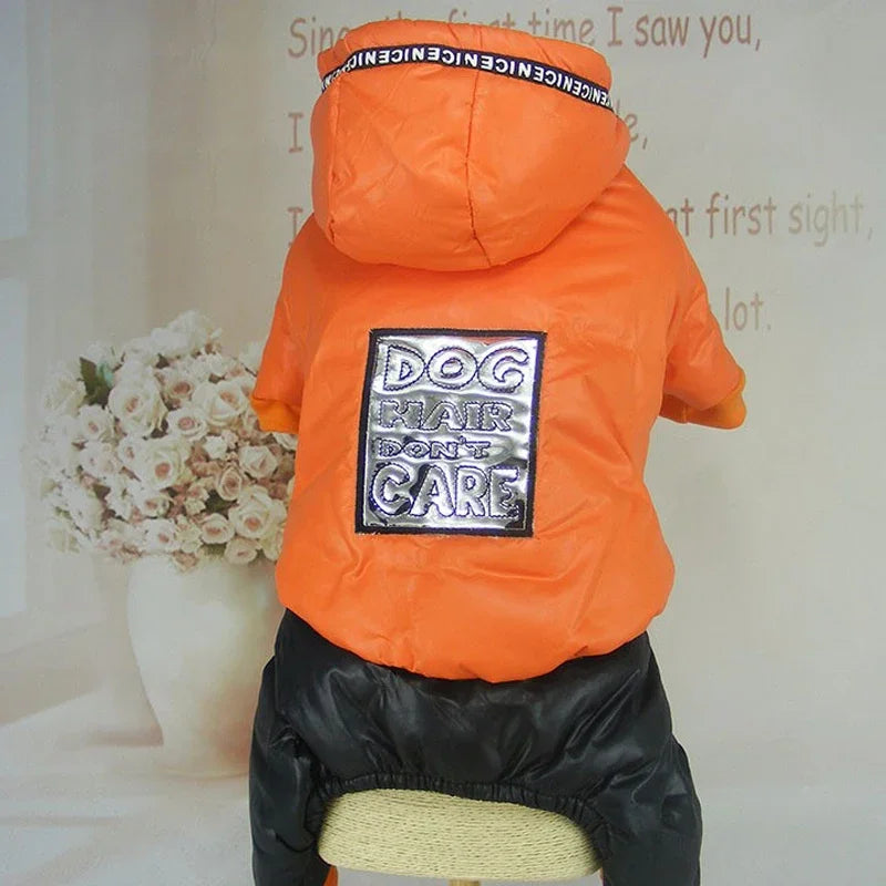 Dog Winter Clothes Thick Fleece Overalls for Small Dogs Windproof Dog Hooded Parka Luxury Designer Shih Tzu Jumpsuit Onesie