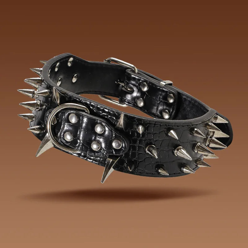 Luxury gold dog collar, handmade leather dog collar, PU leather pet collar, medium to large dog walking leash