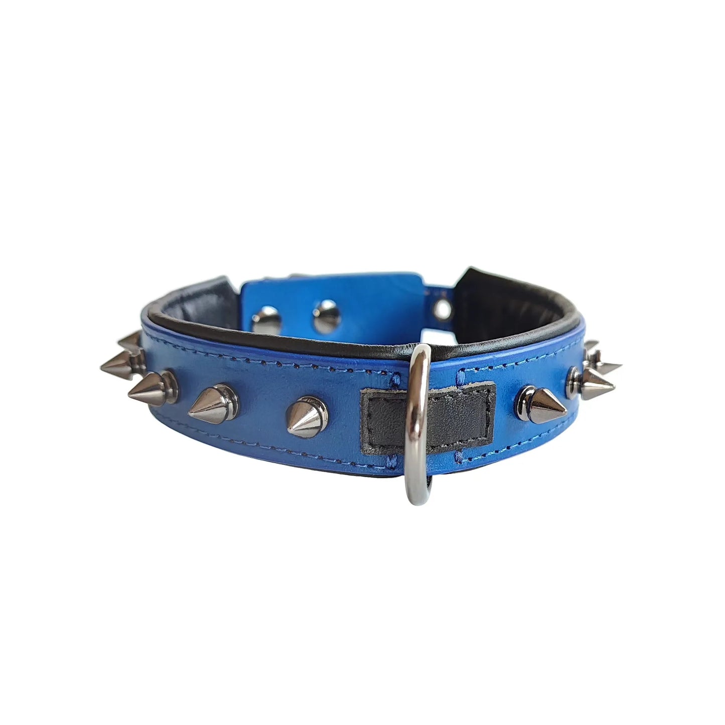 Luxury genuine leather dog collar, studded anti bite dog chain, 2.5-6cm wide dog collar, double-layer cowhide pet accessories