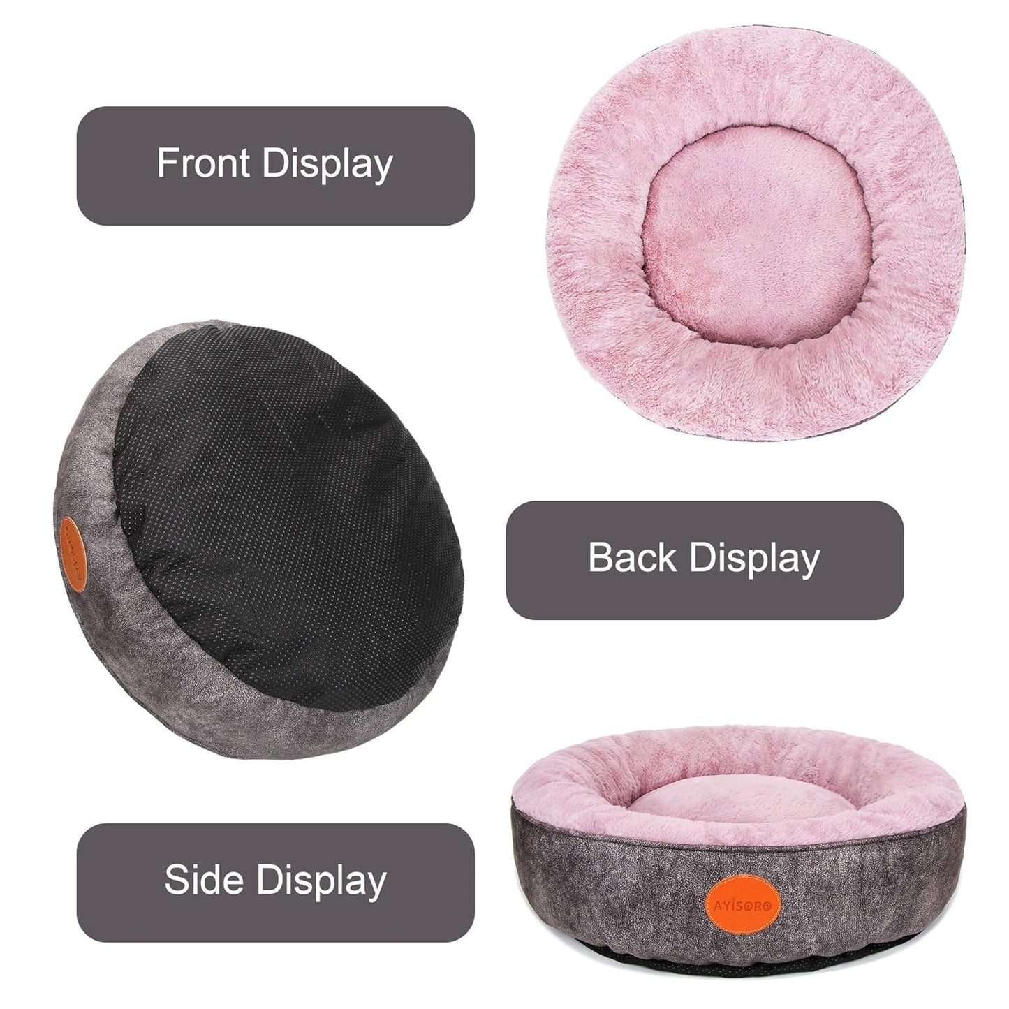Small Dog Bed Calming Dogs Bed for Small Medium Puppy Dogs Anti-Anxiety Puppy Bed Machine Washable Warming Cozy Soft Pet round Cat Beds