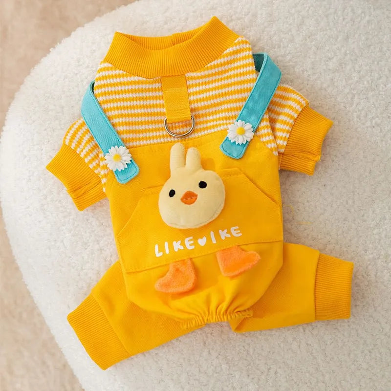 Striped Dog Jumpsuit Pet Clothing Puppy and Kitten Sweatshirt Chihuahua Costume French Bulldog Romper Luxury Dog Clothes New