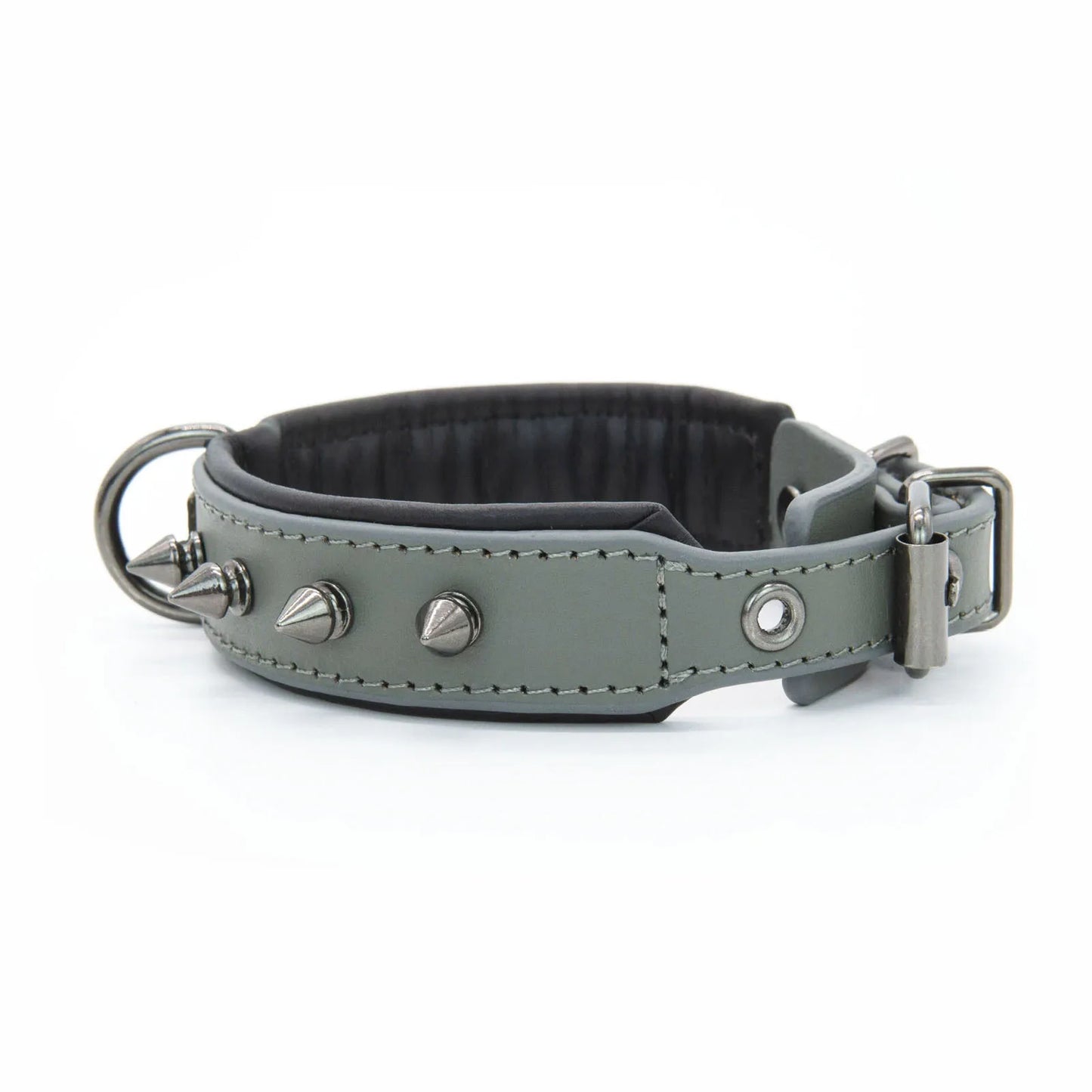 Luxury genuine leather dog collar, studded anti bite dog chain, 2.5-6cm wide dog collar, double-layer cowhide pet accessories