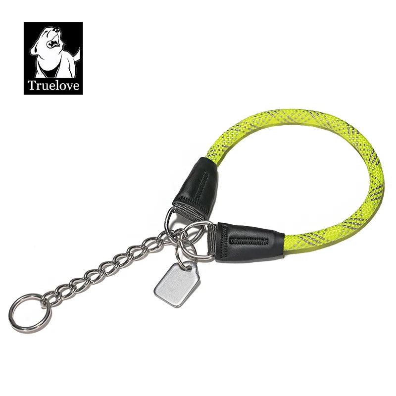Truelove Pet P-Collar New Strong Metal Stainless Steel Nylon Braided Large Rope Training Dog Premium Designer Luxury TLC5374