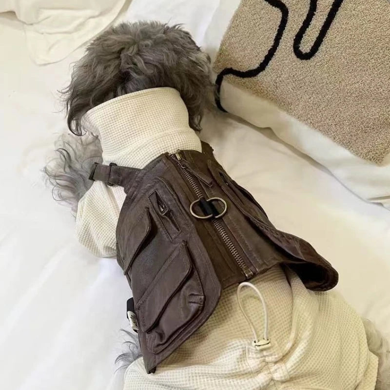 Spring Dogs Jackets Luxury Designer Schnauzer Small Breed Dogs Clothes Bichon Teddy Workwear Strap Vest Puppy Jackets York