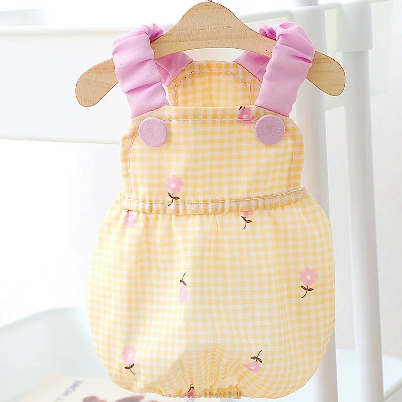 Puppy Dress Summer Pet overalls |Black & White Striped  Dress-|Luxury Blue Overalls Vest