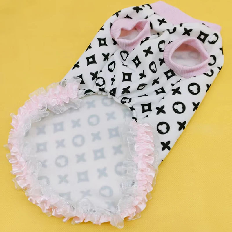 Spring Summer Luxury Dogs Clothes Lace Dresses Cute Sweet Princess Dresses Chihuahua Collar Dogs Puppy And Medium Dog Clothing