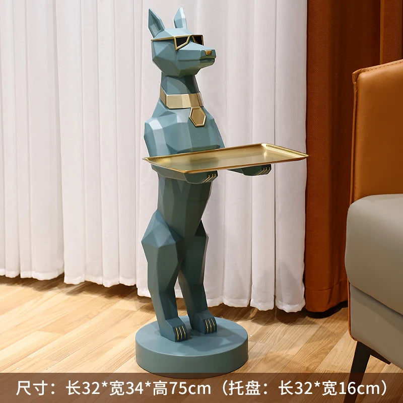 Room Decor Large Dog Statue Decoration Luxury LivingRoom TV Cabinet Sofa Corner Storage Tray Decoration Sculpture Home Accessory