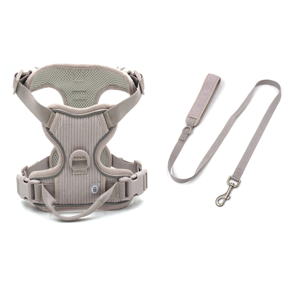 Personalized Dog Harness Luxury Designer Harness and Lead Set with Collar Engraved Name Poop Bag Holder Walking Bag Pet Gift Set