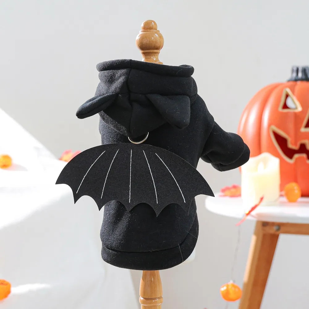 Creative Casual Halloween Pet Clothes Fashion Soft Pet Cosplay Clothes Warm with Wings Dog Sweater Festival Party
