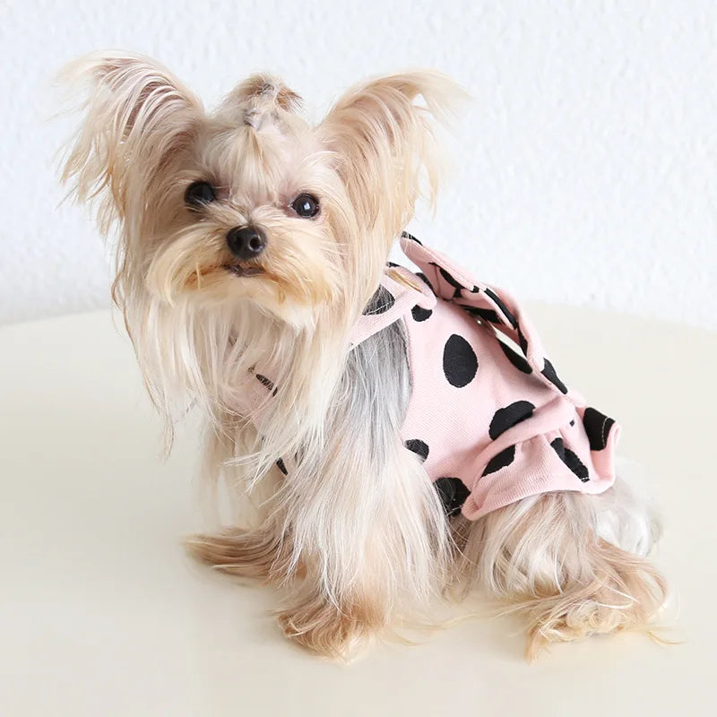 Luxury Small Chihuahua Costume Puppy Big Bowknot Pet Dog Harness Vest Dresses For Small Puppy Couple Cat Coat Yorkie Accessories