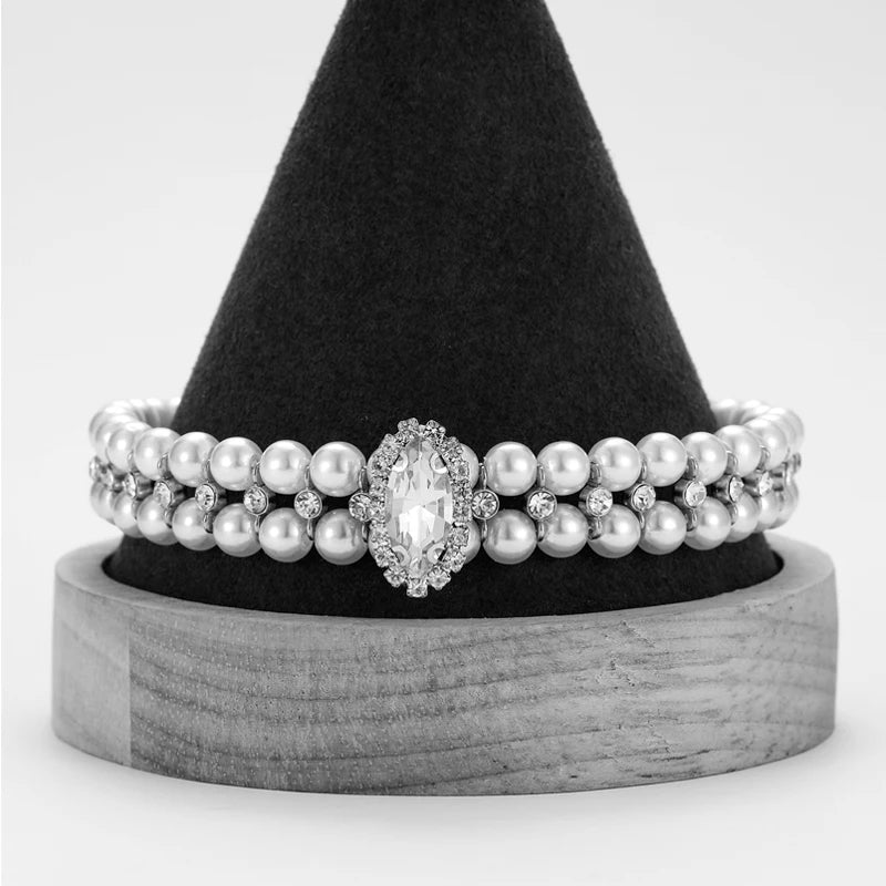 Pet Dog Diamond Necklace Collar Puppy Pearl Collar Cat Wedding Luxury Collars Rhinestone Necklace For Pet Dogs Cats