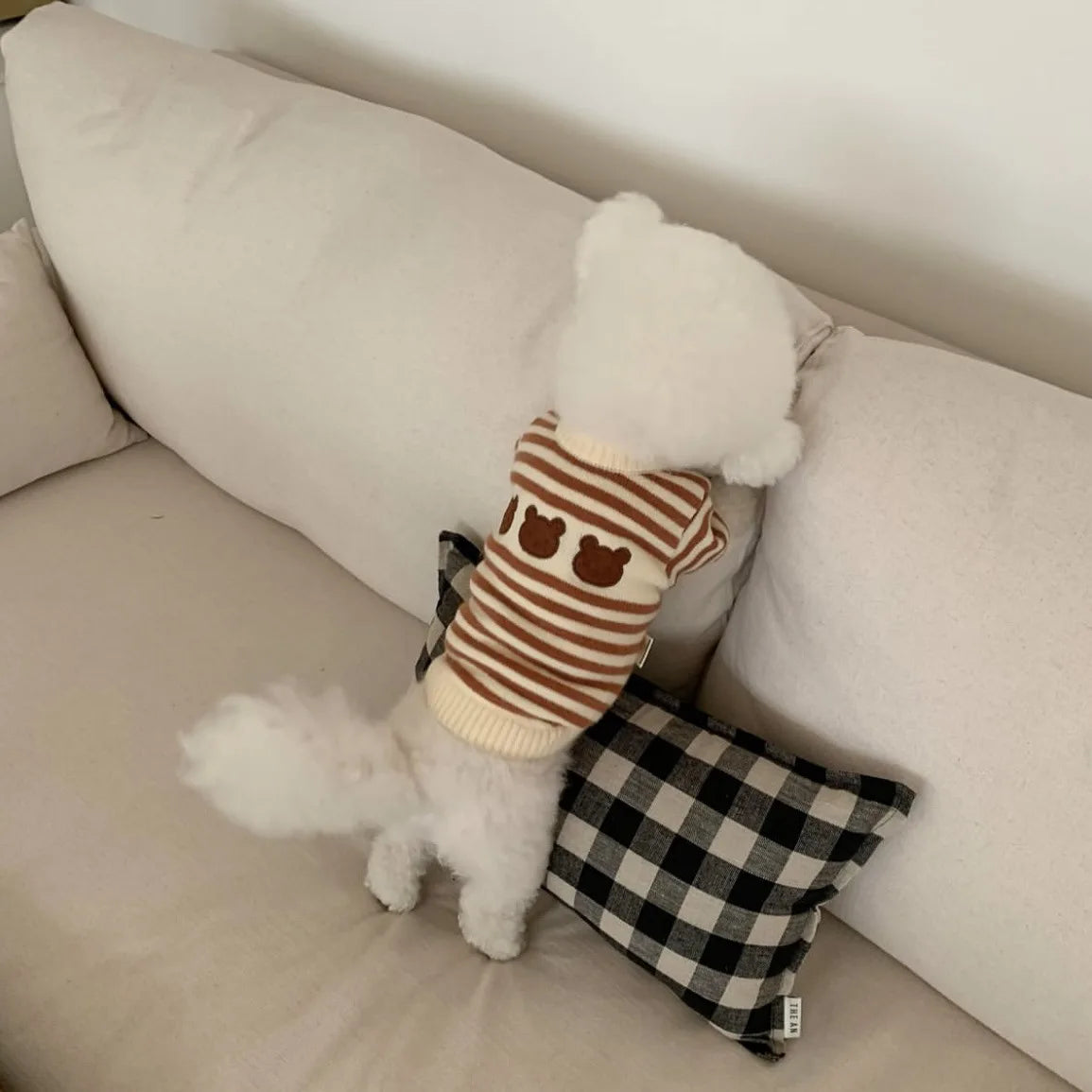 Pet Spring and Autumn Striped Sweater Warm Pet Knitted Sweater Autumn Winter Thickened Small Medium sized Dog Cat Teddy Coat
