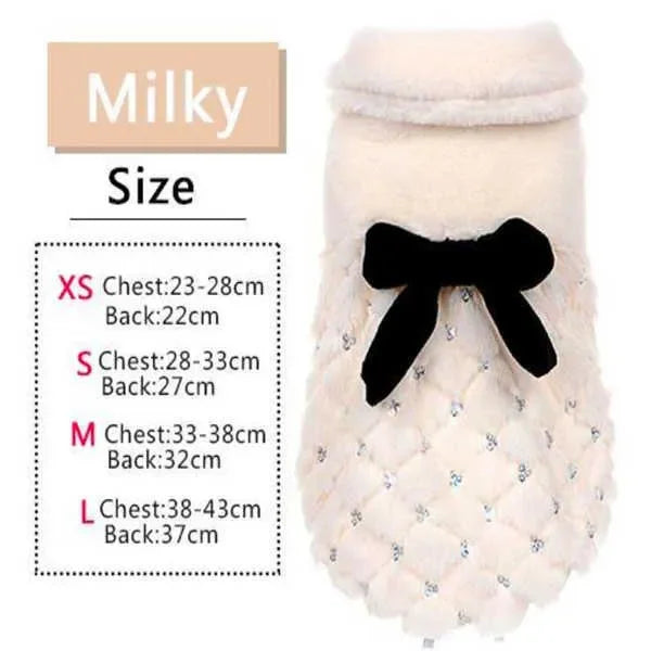 Pet Clothes Elegant Luxury Fur Winter Overcoat Small Dog Cat Clothes Bowknot Chihuahua Puppy Pet Dog Accessories