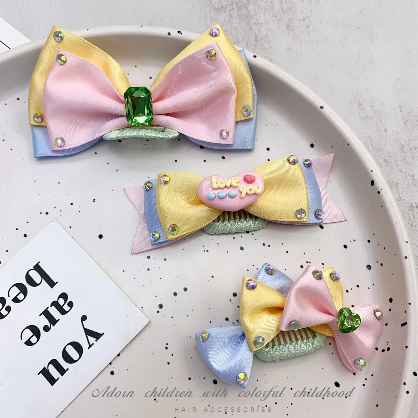 Cute Candy Color Bows Dog Hair Clips Luxury Handmade Pet Hair Accessories Pearl Crystal Hairpins For Puppy Dogs Chihuahua Poodle