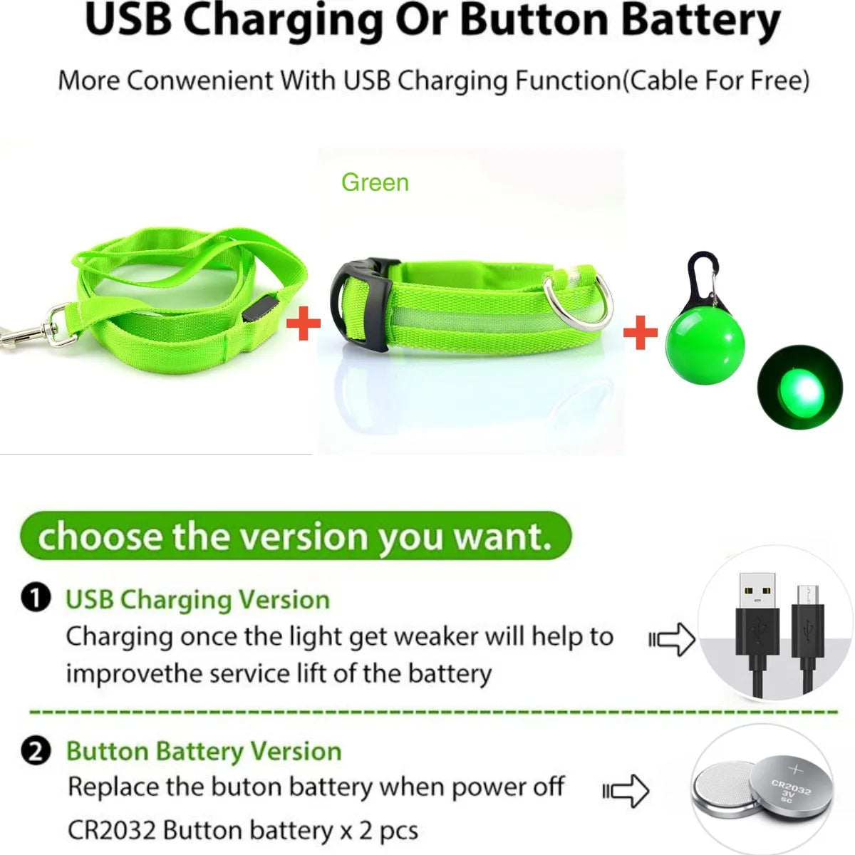 Led Glowing Leash Luminous Dog Collar With Pendant Set Luxury Light For Kinds Dogs Cat Night Safety Flashing Collar Accessories