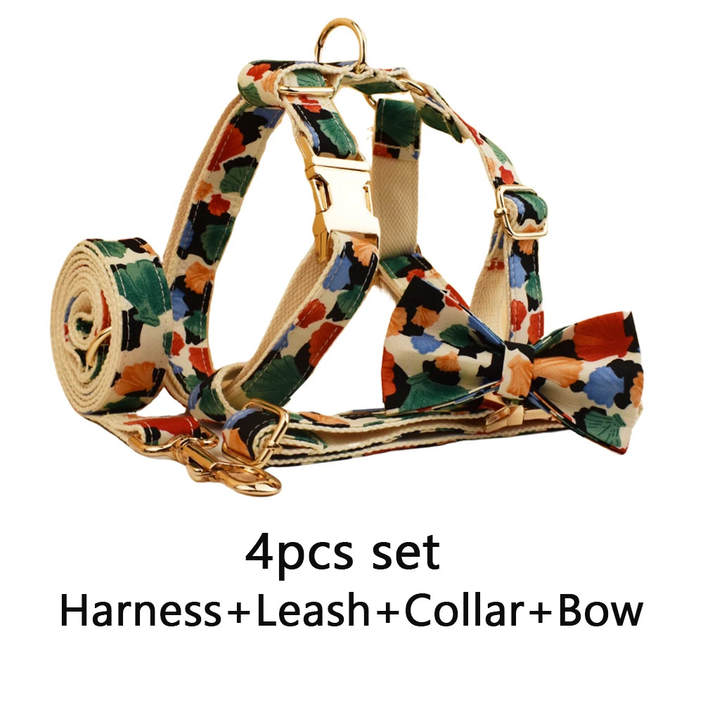 luxury collar leash dog harness custom logo ts accessories dog collar leash harness set Dog Collar