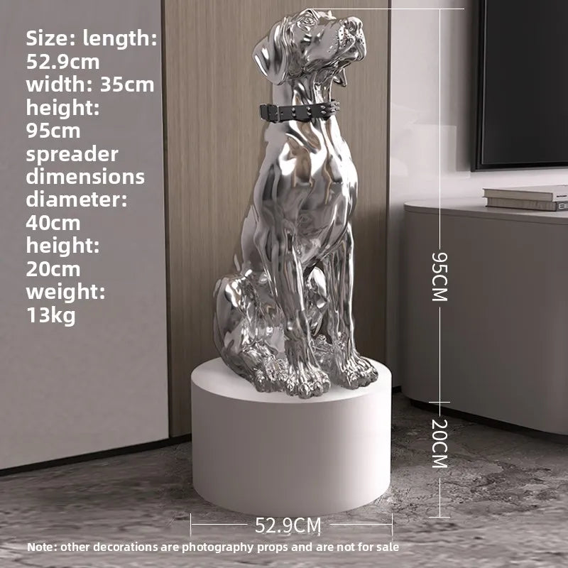 Electroplated dog ornament light luxury high-end large floor sculpture modern, decorative living room home accessories