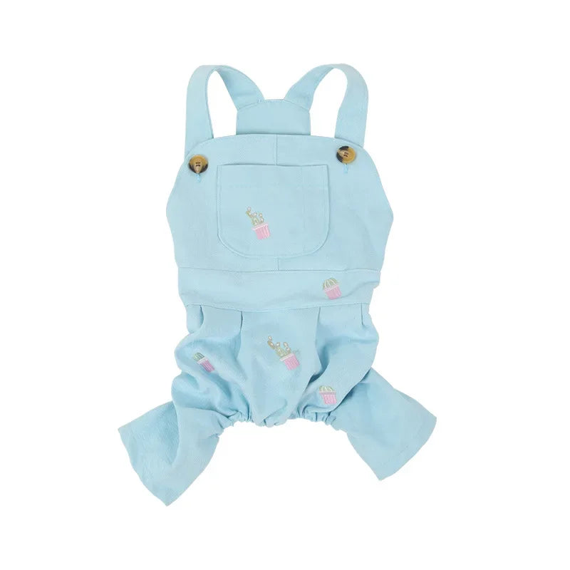IBEANS pet clothes manufacturer spring and summer dog overalls overalls skirt pockets embroidered pumpkin pants cat overalls
