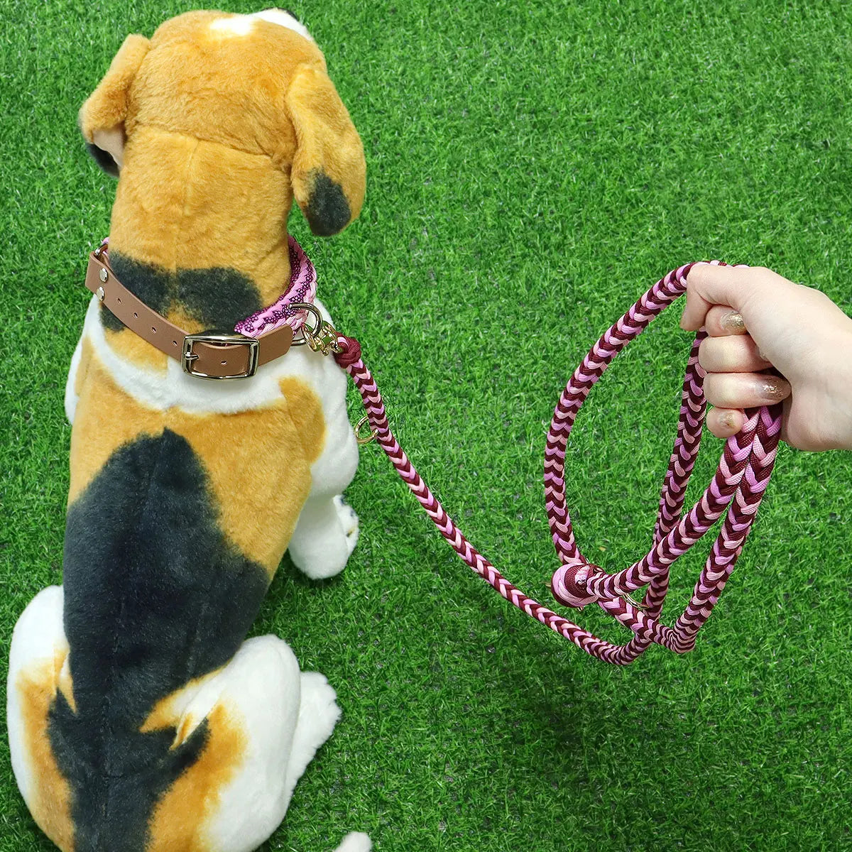 Custom Luxury Adjustable Nylon Paracord Dog Leash Collar Set Quick Release Feature Ready To Ship Personalized Hands-Free Rope Fo