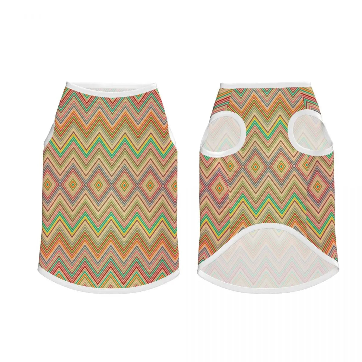 Vintage Bohemian Geometric Stripes Dogs Clothes Breathable Thin Luxury Fabric Texture Pet Vests Large Dog Jacket Pet Accessories