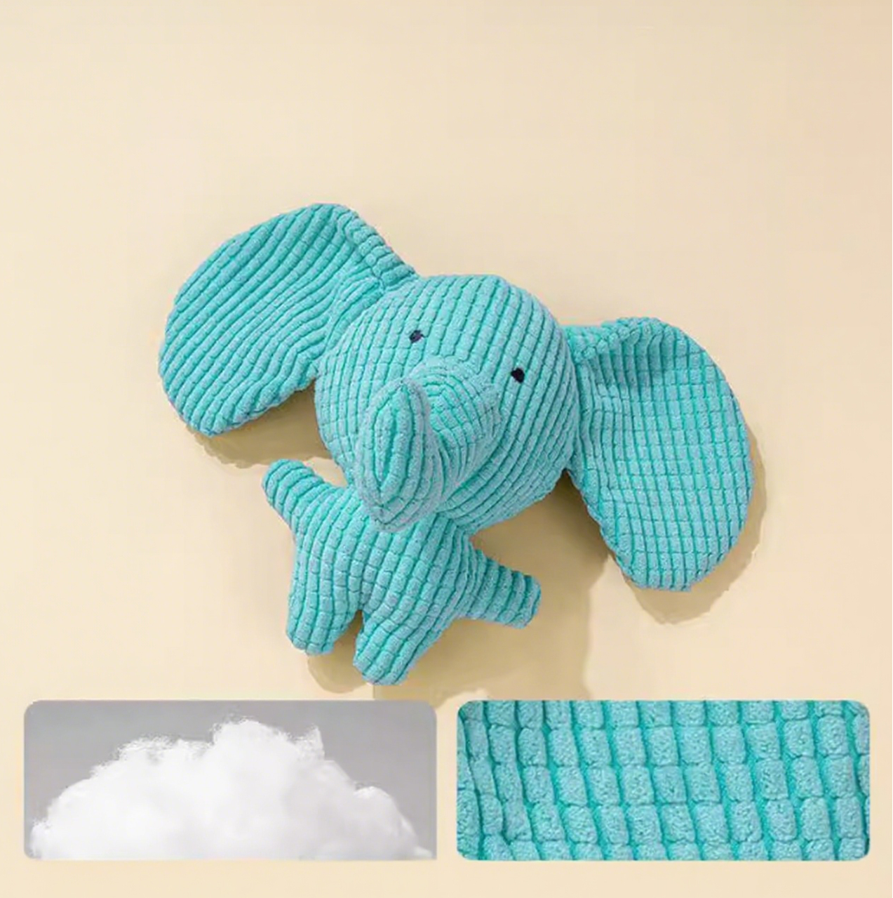 Milou & Lumi Pet Plush Squeaky Toy - Elephant