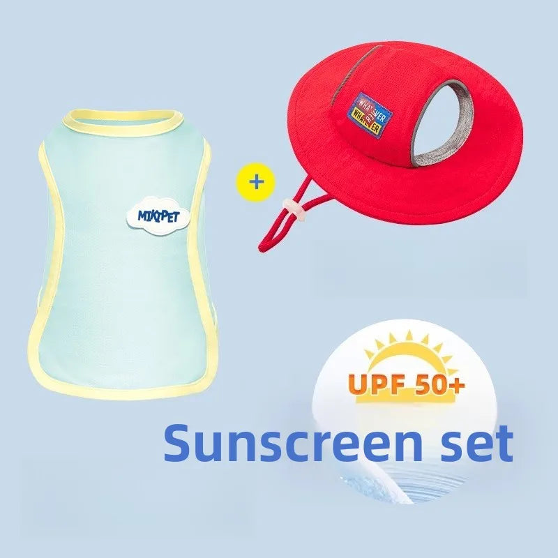 Summer Dog Clothing Cooling Large Dog Clothes Pet Dogs Coolings Vest Puppy Luxury Vests Clothes for Medium Dogs Cap Costumes