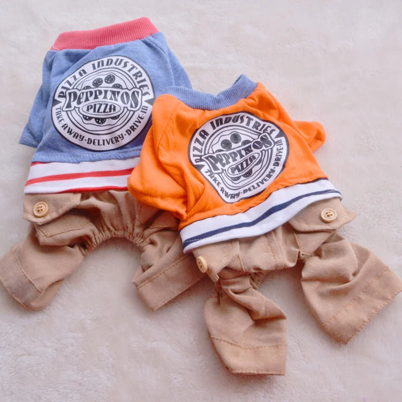 On Sale Clearance Pet Clothes For Small Puppy Cats Four Legs Overall Summer Cooling Shirt With Khaki Pants Costumes S XXL Goods