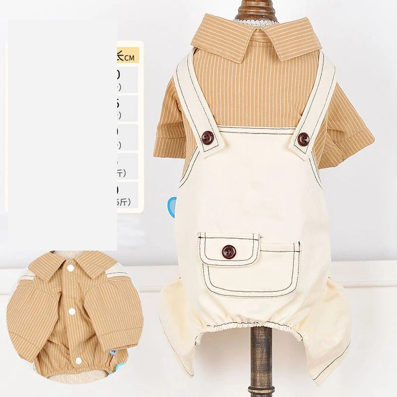 New Dog Jumpsuit Knited Sweater Plaid Jeans Jacket Pants Suit Onesies Trousers Pet Autumn Coat Jaket Puppy Overalls