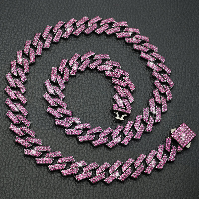 15MM Wide Diamond Luxury Necklace for cat dogs Bling  Jewelry Dog Chain Collar Cuban link Gold Chains for small medium Dogs pet