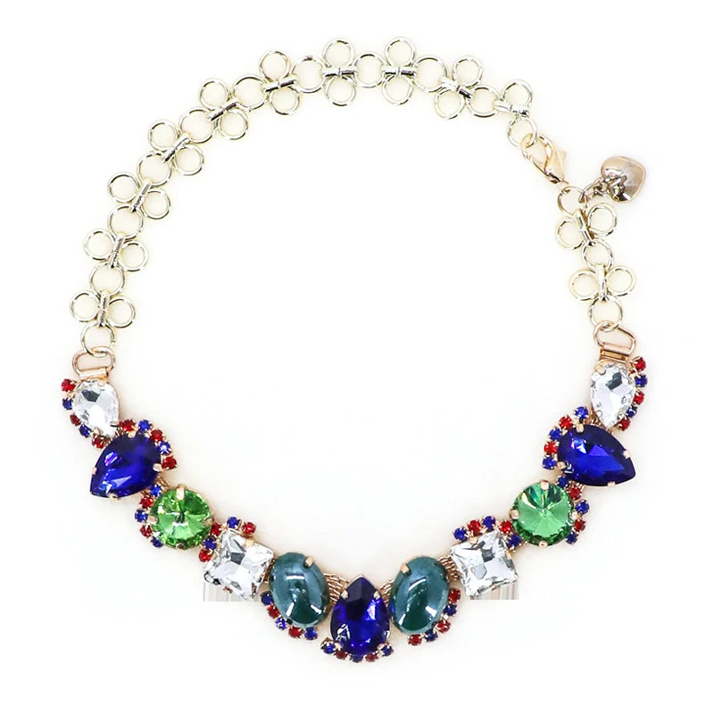 Luxury Pet Collar Adjustable Chain Big Rhinestone Dog Collar for Small Dogs Fashion Diamond Cat Necklace Female Pet Accessories