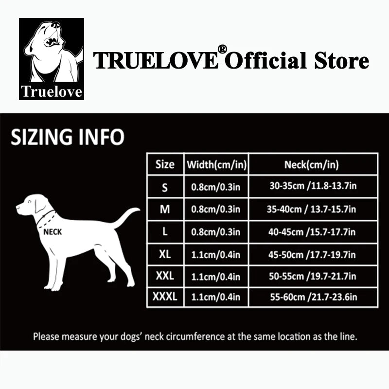 Truelove Pet P-Collar New Strong Metal Stainless Steel Nylon Braided Large Rope Training Dog Premium Designer Luxury TLC5374