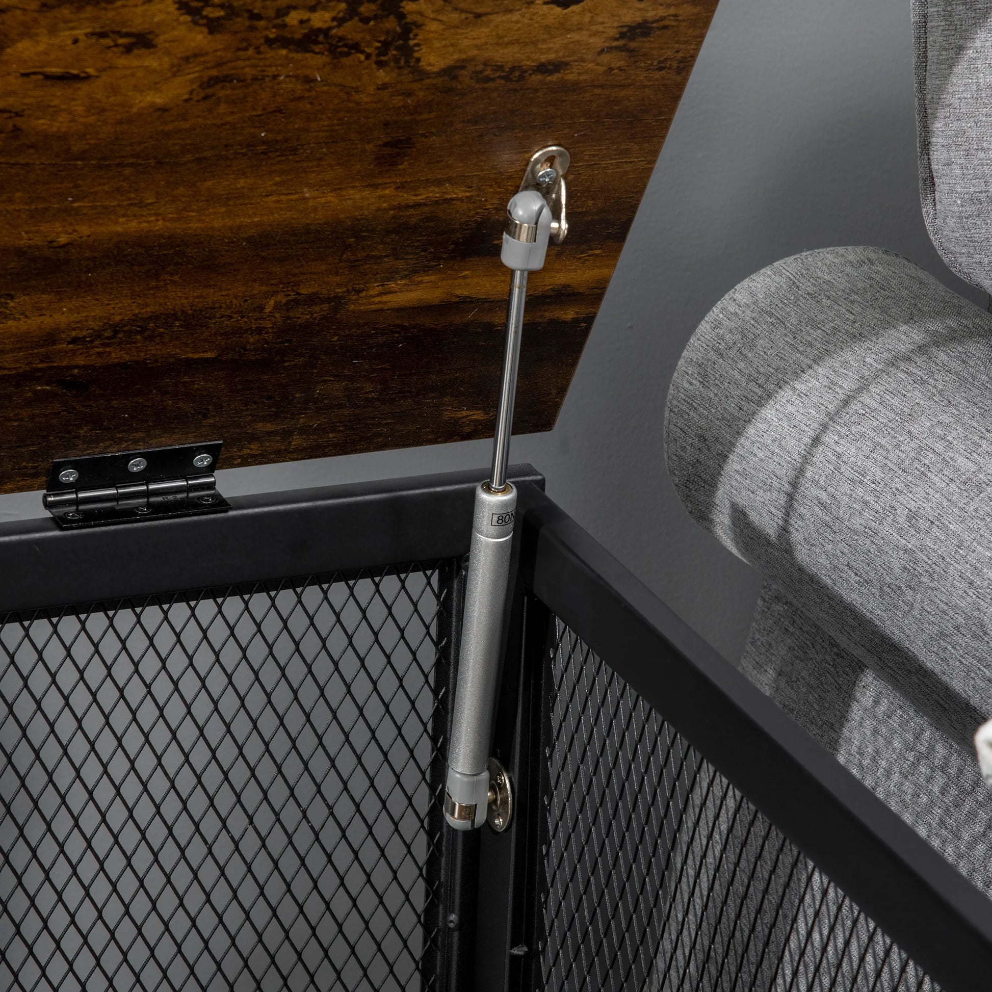 Furniture Style Dog Crate with Openable Top, Big Dog Crate End Table, Puppy Crate for Small Dogs, Spacious Interior, Pet Kennel, Brown, Black