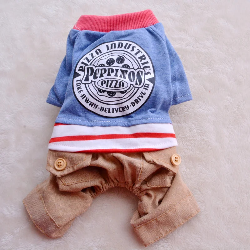 On Sale Clearance Pet Clothes For Small Puppy Cats Four Legs Overall Summer Cooling Shirt With Khaki Pants Costumes S XXL Goods