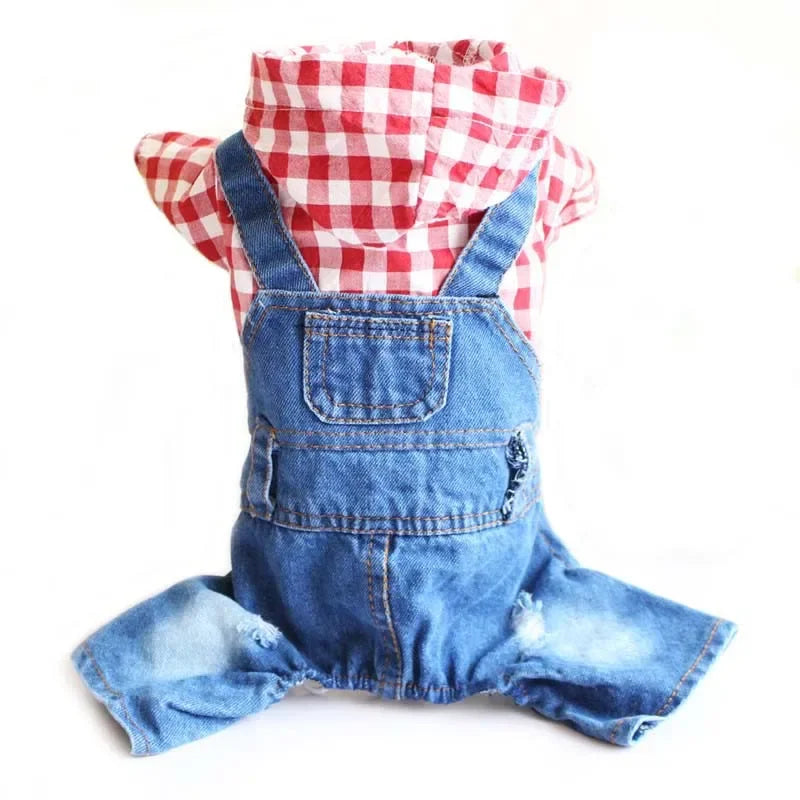 Dog Denim Overalls Puppy Jean Small Dog Costumes Pet Jean Jumpsuit Shirts Pants One-piece Outfits for Small medium Dogs