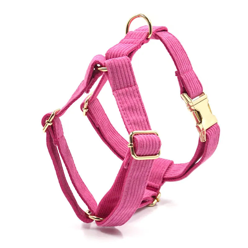 Luxury Pet Harness for Dogs Personalized Magenta Female Bowtie Dog Collar Durable Fully Adjsutable Cute Puppy Collar Leash Set