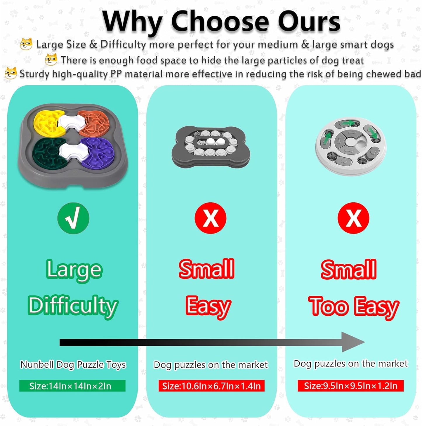 Dog Puzzle Toys, Large Size Interactive Dog Toys for Large Smart Dogs as Dogs Food Puzzle Feeder Toys for IQ Training&Mental Enrichment,Funny&Difficulty Treat Puzzle for Medium Dogs to Keep Them Busy