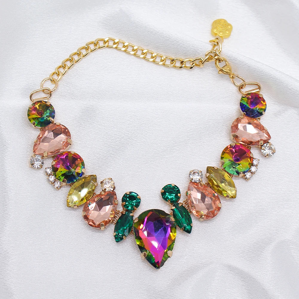 Pet Cat Accessories Luxury Cat Crystal Chain Necklace Adjustable Wedding Diamond Collar for Small Dogs Kitten Cat Puppy Necklace