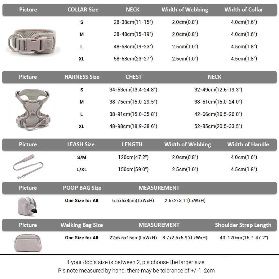 Personalized Dog Harness Luxury Designer Harness and Lead Set with Collar Engraved Name Poop Bag Holder Walking Bag Pet Gift Set