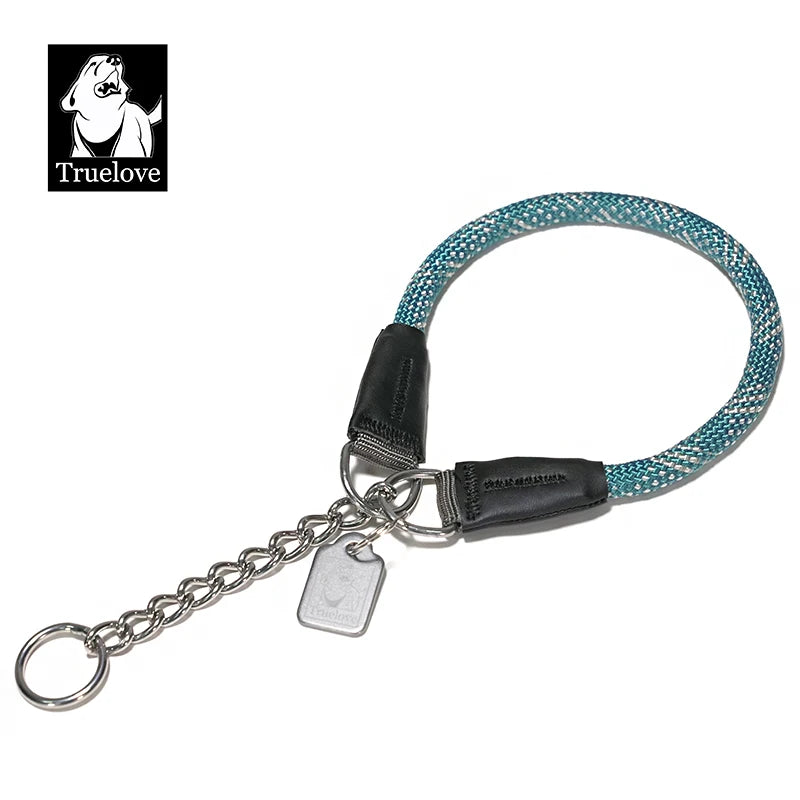 Truelove Pet P-Collar New Strong Metal Stainless Steel Nylon Braided Large Rope Training Dog Premium Designer Luxury TLC5374
