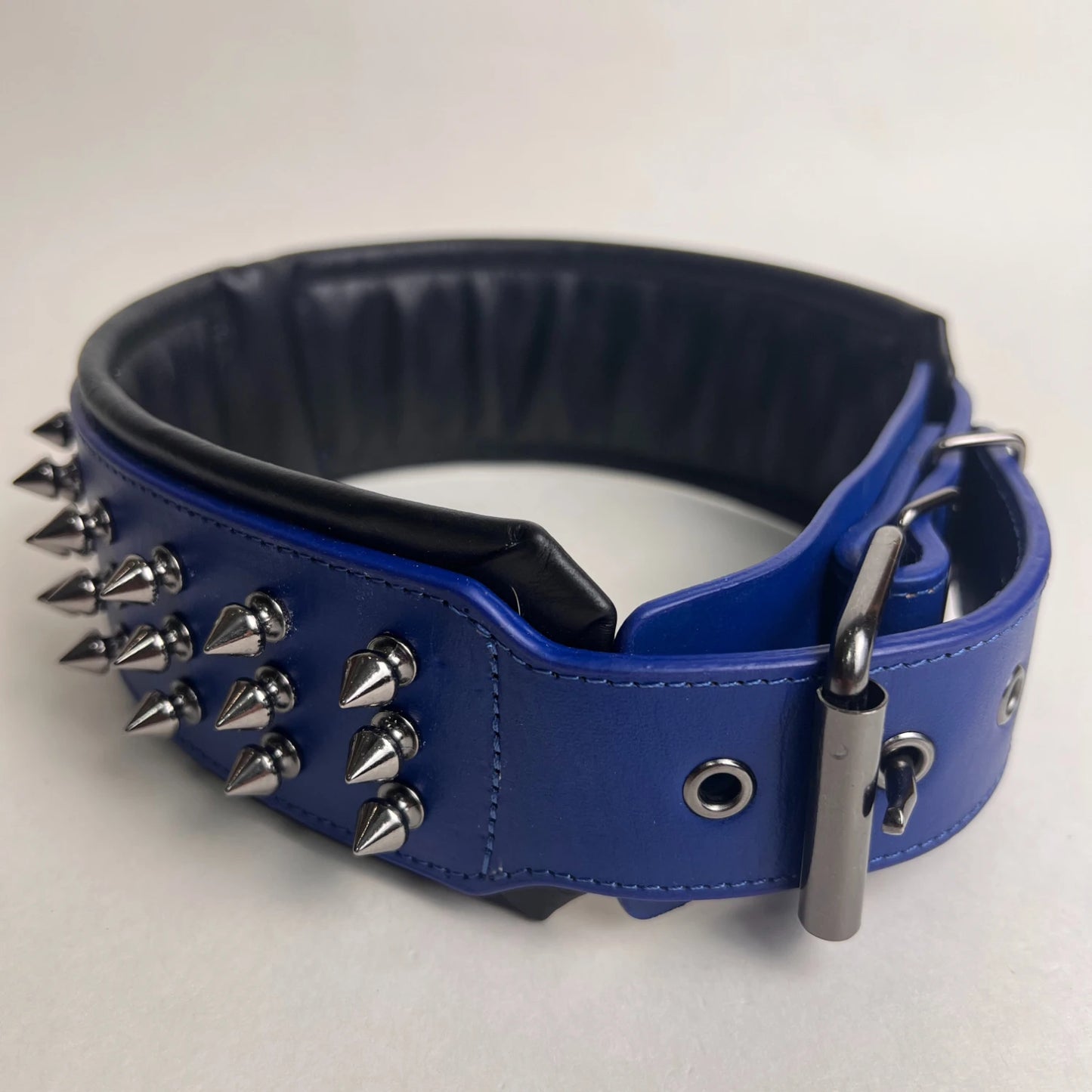 Luxury genuine leather dog collar, studded anti bite dog chain, 2.5-6cm wide dog collar, double-layer cowhide pet accessories