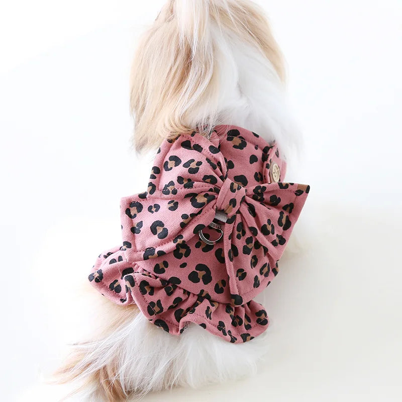 Luxury Small Chihuahua Costume Puppy Big Bowknot Pet Dog Harness Vest Dresses For Small Puppy Couple Cat Coat Yorkie Accessories