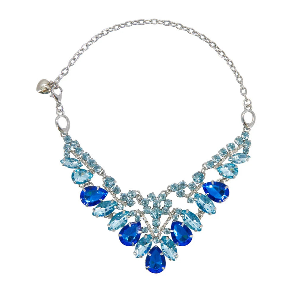 Luxury Pet Collar Adjustable Chain Big Rhinestone Dog Collar for Small Dogs Fashion Diamond Cat Necklace Female Pet Accessories