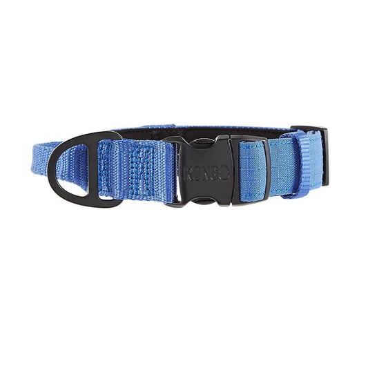 KONG Ultra Durable Padded Comfort Handle Dog Collar XL Blue Adjustable Control