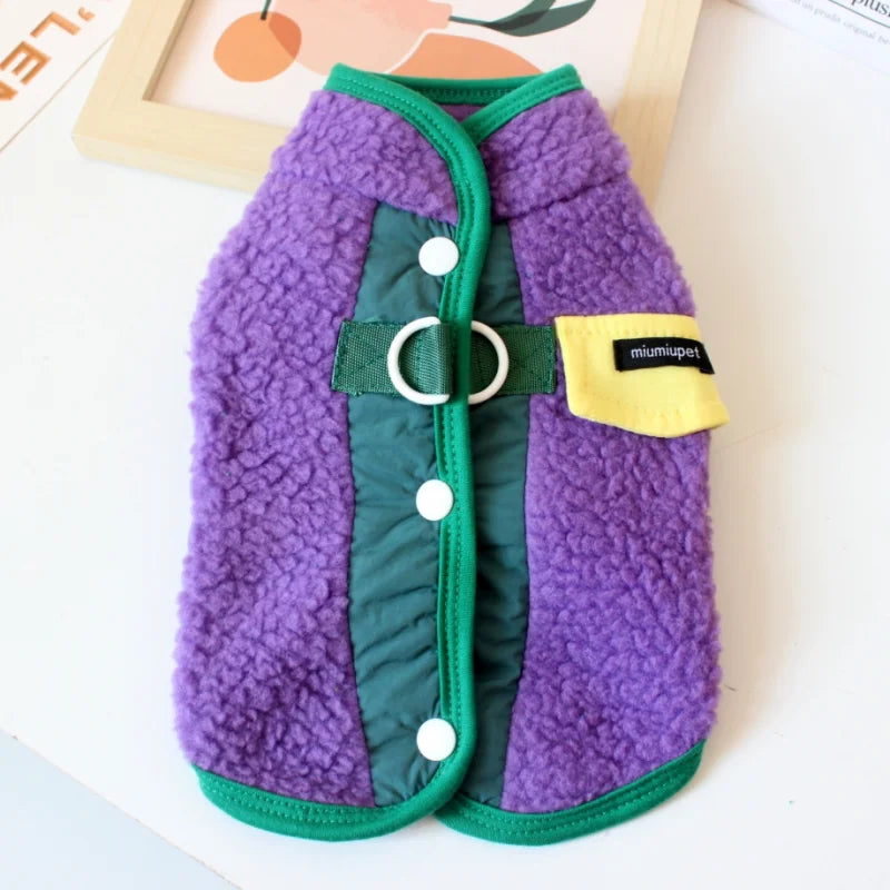 Puppy Winter Clothes Thin Fleece Dog Coat Cardigan Warm Dog Vest Chihuahua Jacket Bichon Costume Plush Coats Luxury Dog Clothing