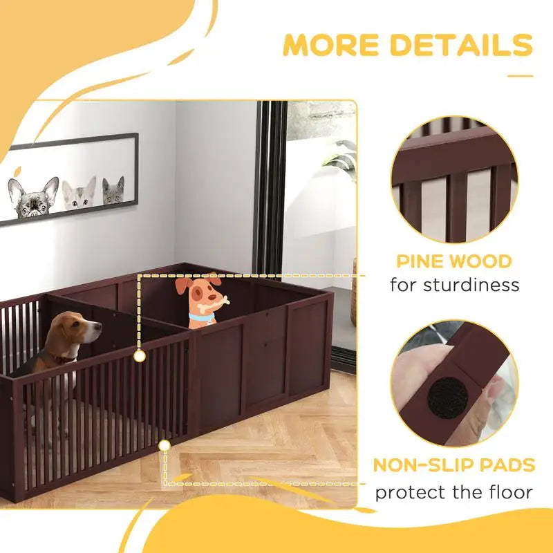 Whelping Box for Dogs, Comfortable Whelping Pen with Removable Doors, Indoor Puppy Playpen, Newborn Puppy Supplies,