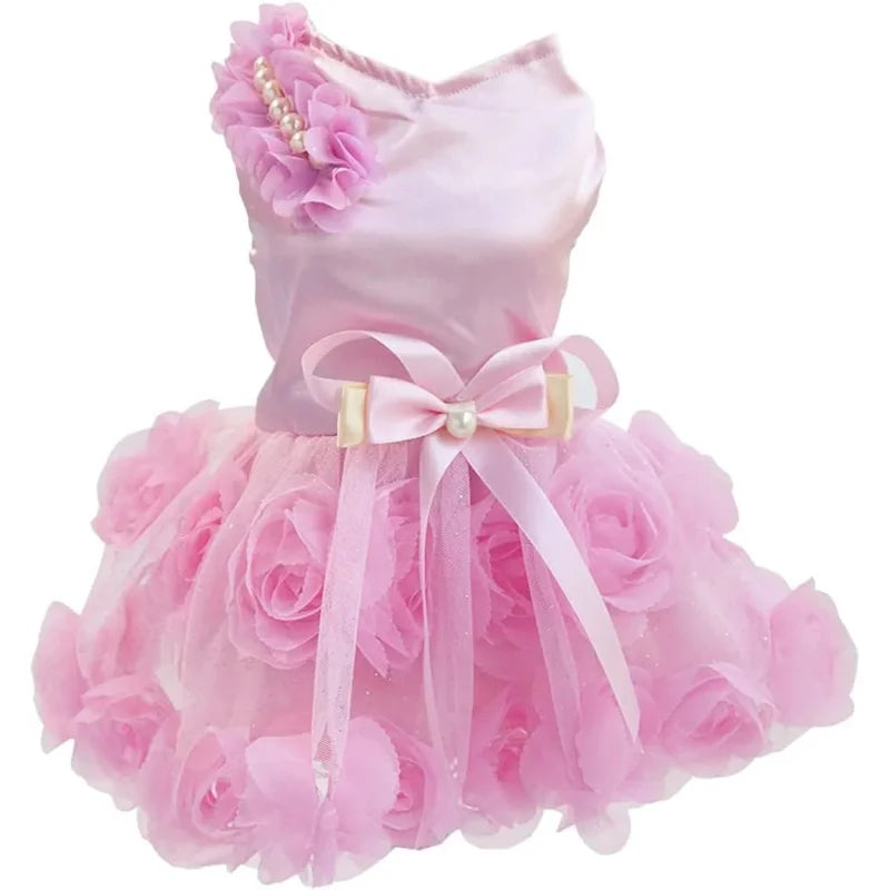 Luxury Princess Dress|Tutu Skirt Rose Flower Bowknot Dress